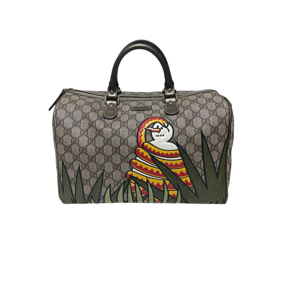 Gucci x Unicef Snowman In Africa Boston Monogram Bag - Picture 2 of 14